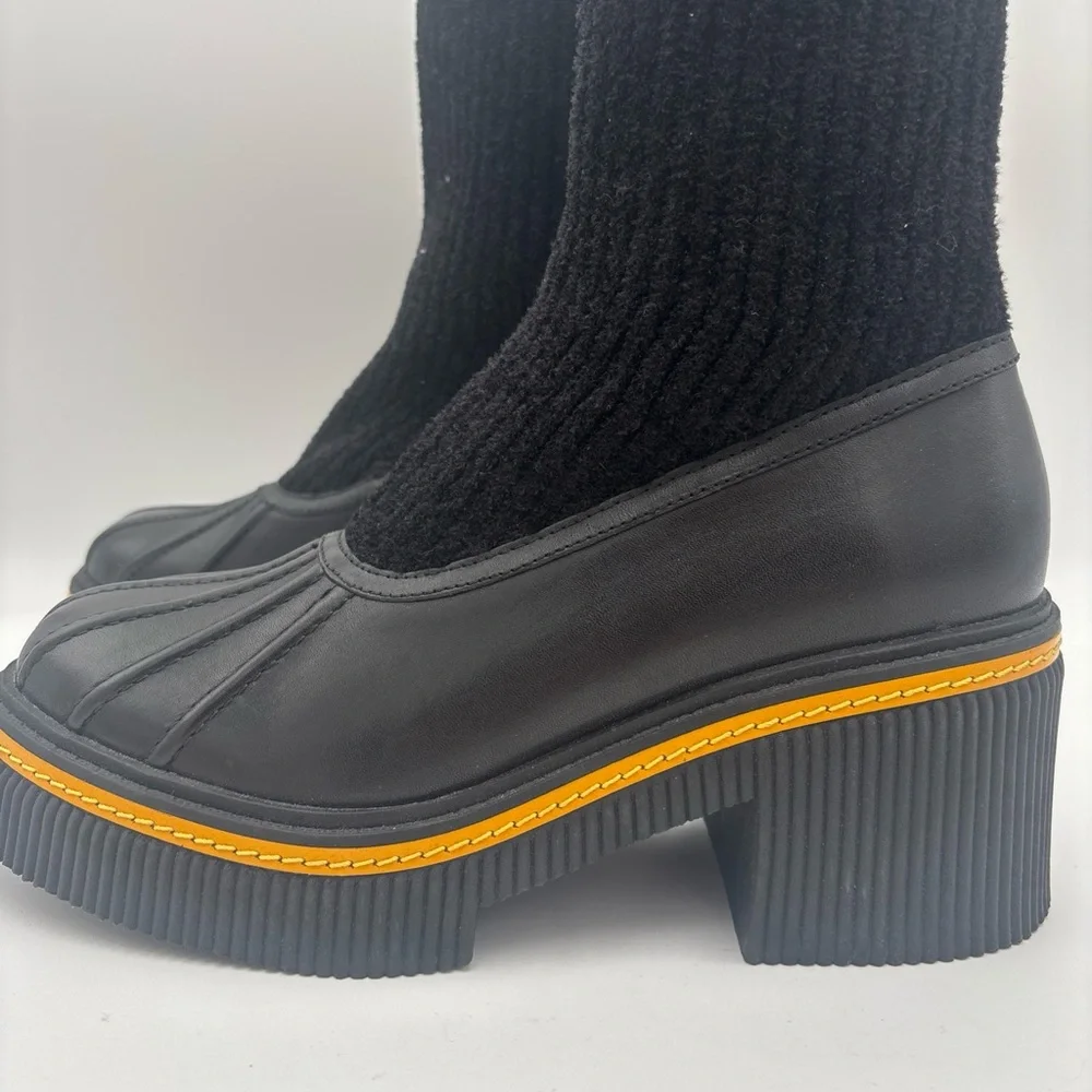 AEROSOLES Black and‎ Gold Heeled Boots